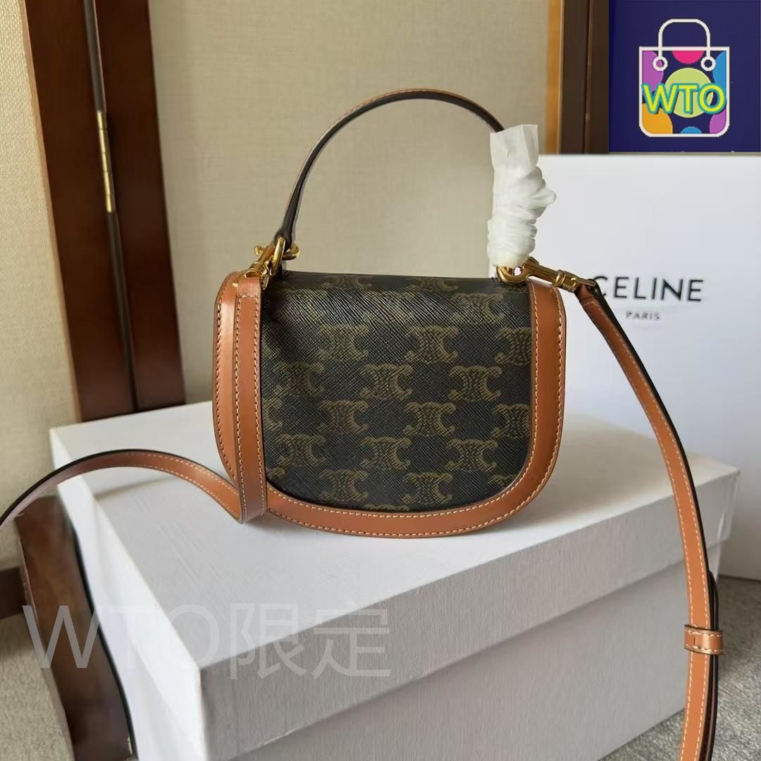 CELINE ショルダーバッグ ブラック/ブラウン CELINE ショルダーバッグ ブラック/ブラウン - メルカリ
