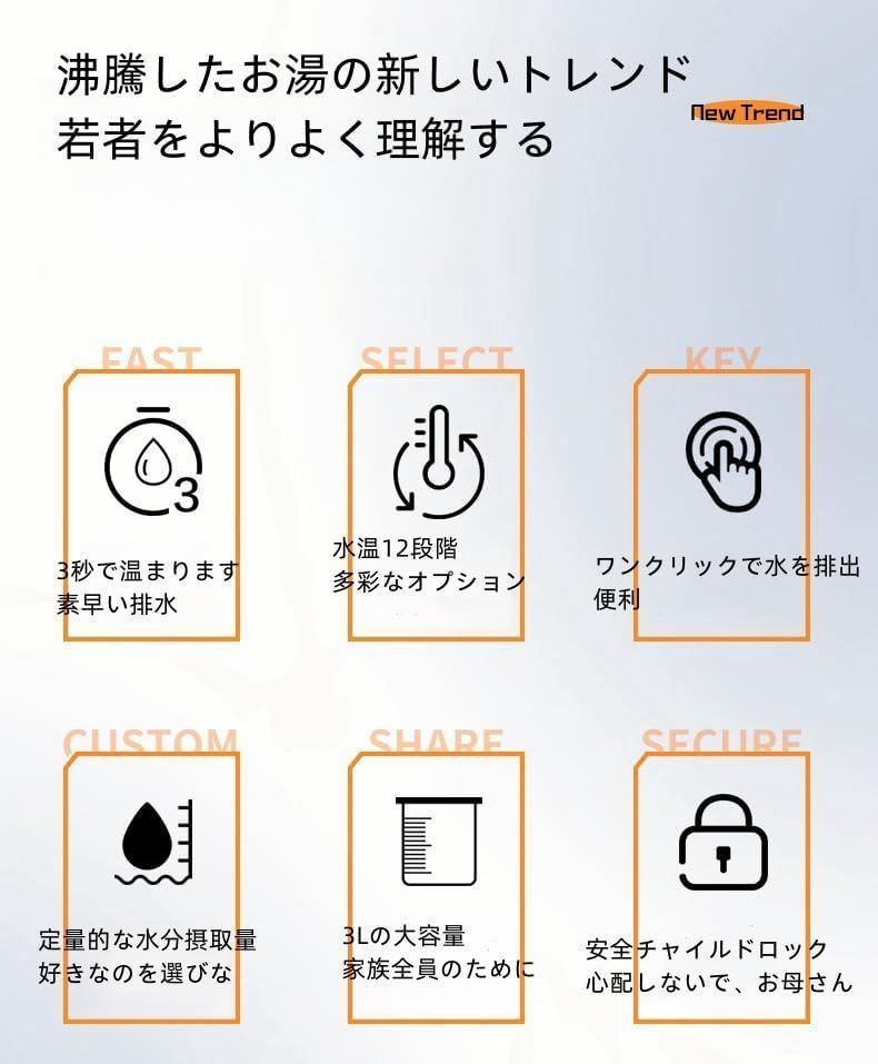 瞬間お湯沸かしウォーターサーバー 湯沸かしポット タッチパネル 家庭用卓上コンパクトウォーターサーバー 3L 卓上家庭用 2000Wハイパワー