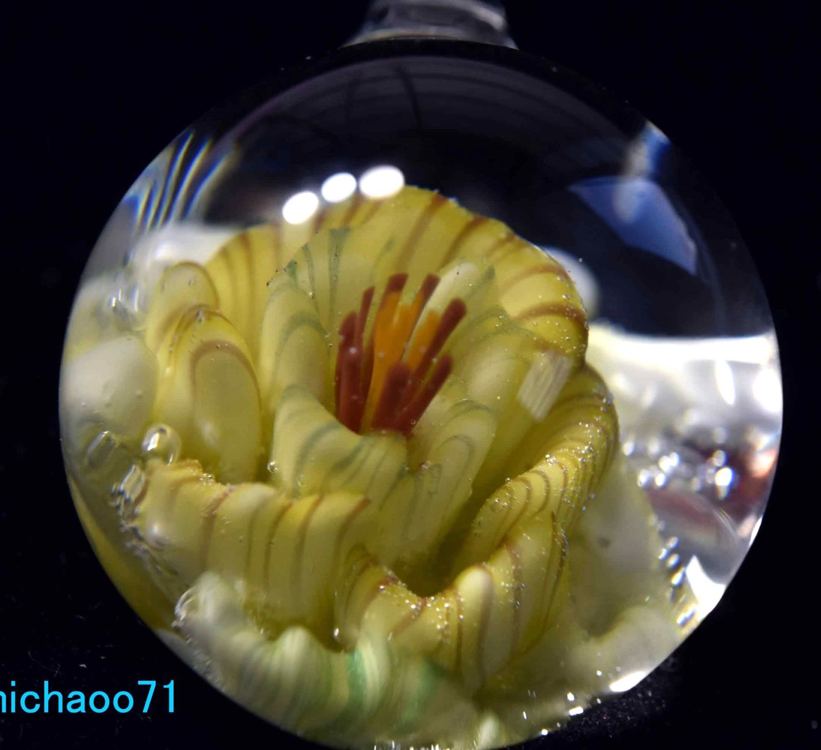 花模様 ガラスペンダント フラワー ガラスのペンダントトップ (12119-P21)GLASS FLOWER 透き通っ