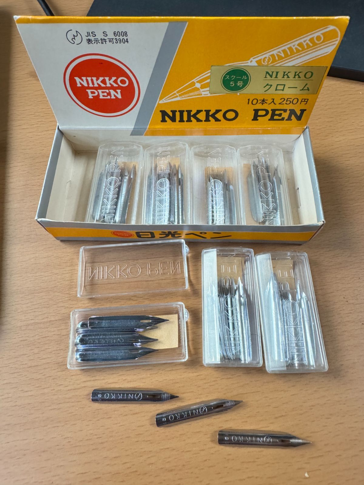 日光ペン ニッコー 万年筆 ペン先　昭和レトロ 昭和レトロ NIKKO PEN 日光ペン スクール5号 クローム 10本入り