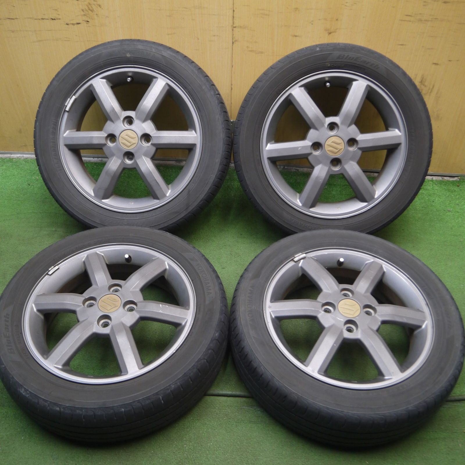 *送料無料* 4本価格スズキ Kei ワークス 純正 165/60R15 ヨコハマ ブルーアース 15インチ PCD100/4H4061005Hノ