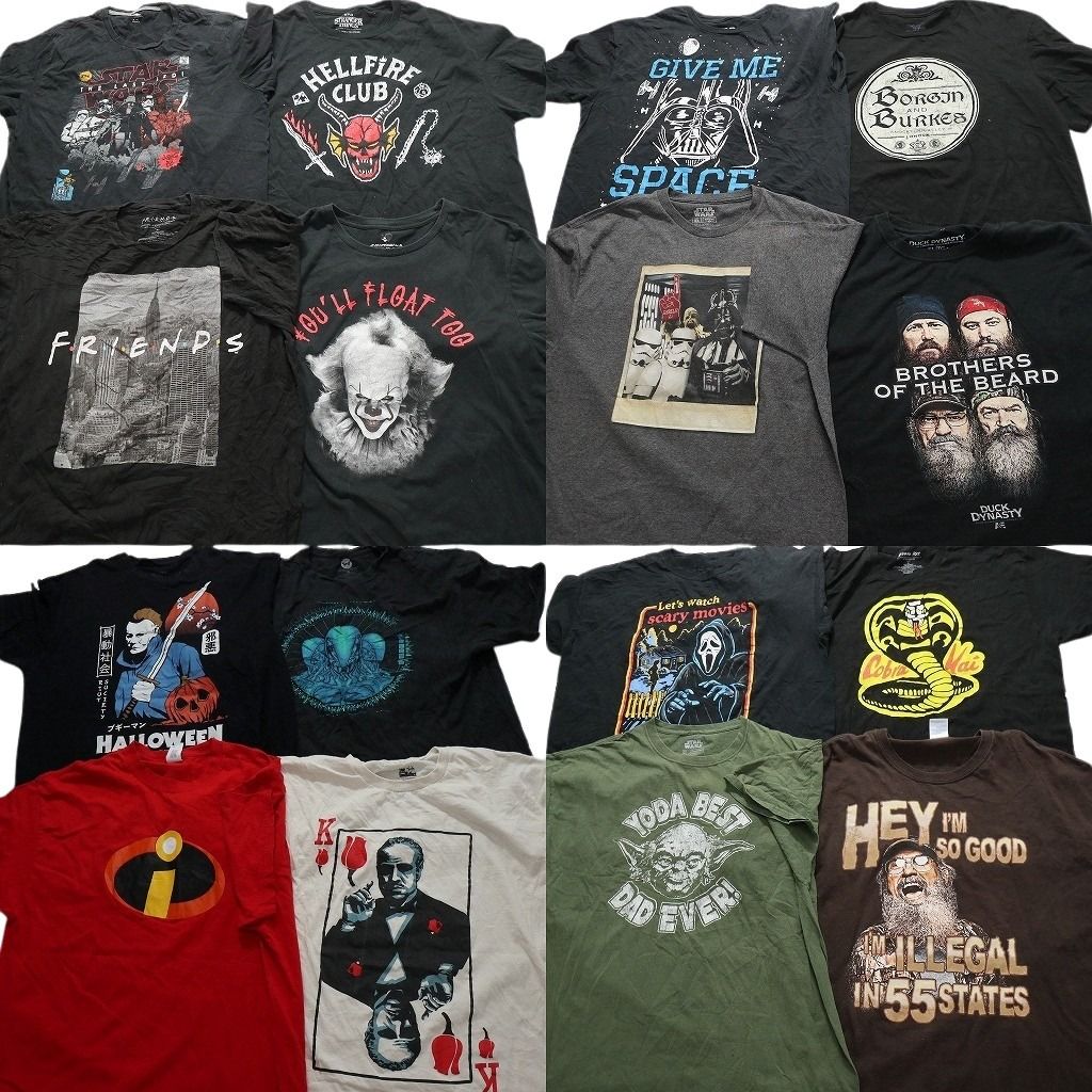 古着卸 映画 ドラマ 半袖Tシャツ 16枚セット メンズ XL イット フレンズ ミスターインクレディブル 古着 NA9034