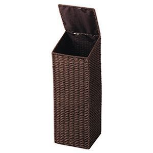 24個セット トイレットペーパーホルダー ダークブラウン 幅16×奥行16×高さ41cm 4ロール収納可 ちどり産業