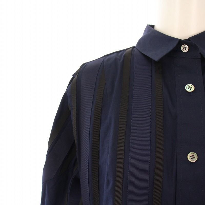 sacai サカイ シャツワンピース 紺xカーキ 1(S位) 0357925A0153 sacai サカイ シャツワンピース 紺xカーキ 1(S位) 0357925A0153
