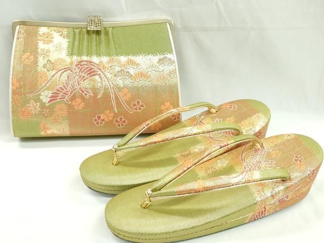和装バック　未使用品　定価136,500円 草履バッグセット 成人式 結婚式 sakura スクエア M L LL 3L