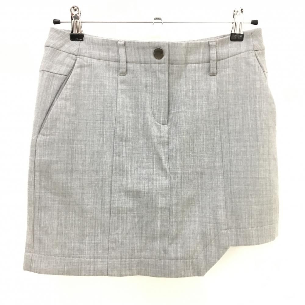 超 デサントゴルフ ウールスカート グレー バックロゴ 内側インナーパンツ 中田英寿 レディース 64|M ゴルフウェア DESCENTE