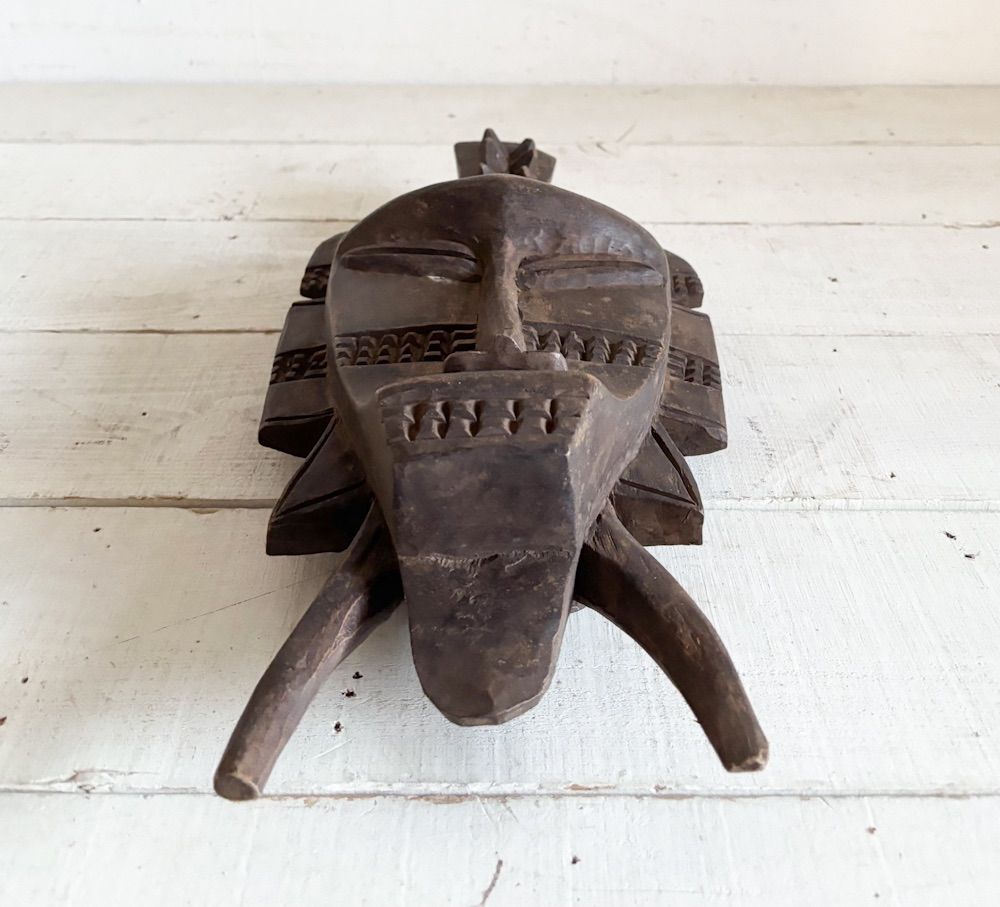 アフリカンマスク木製面 17|アトリエアパレルカフェインテリアショップコーディネート店舗什器室内装空間デザインプリミティヴアート古道具オブジェ壁面装飾