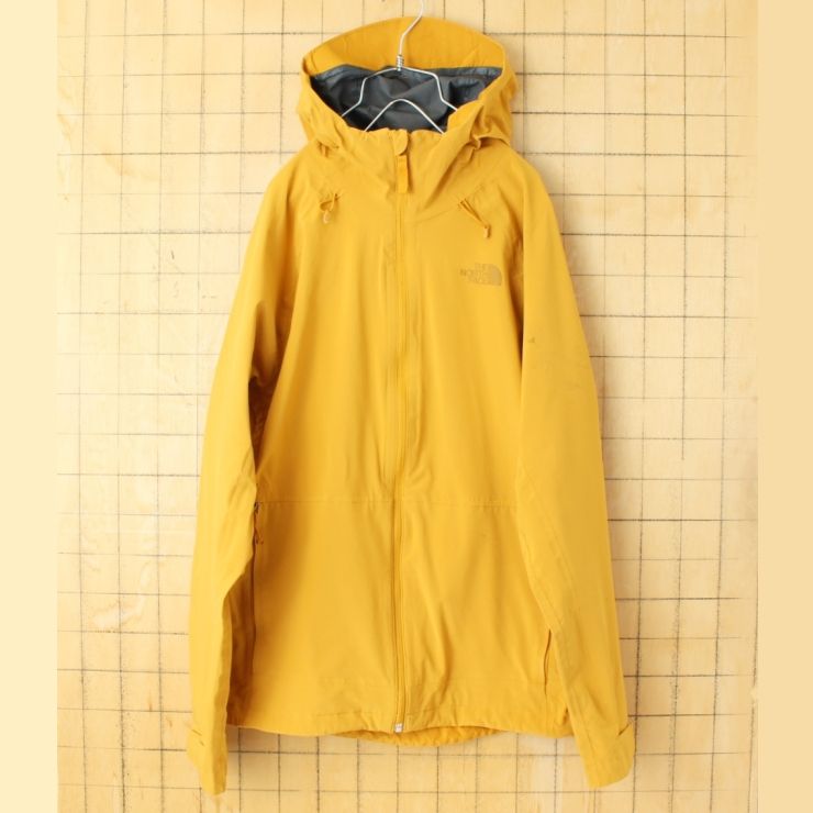 THE NORTH FACE ノースフェイス DRYVENT ナイロンジャケット マスタードイエロー メンズS マウンテンパーカー アメリカ古着 082725aw12