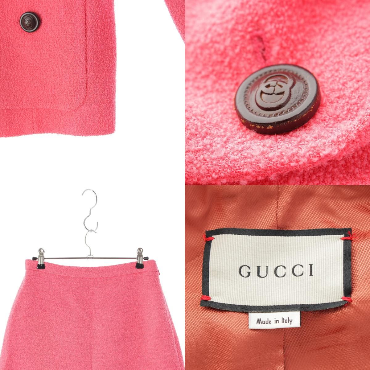 【新品タグ付き】GUCCI グッチ スカート ピンク グッチ スカートセットアップ 619267／631492 ピンク 36【中古