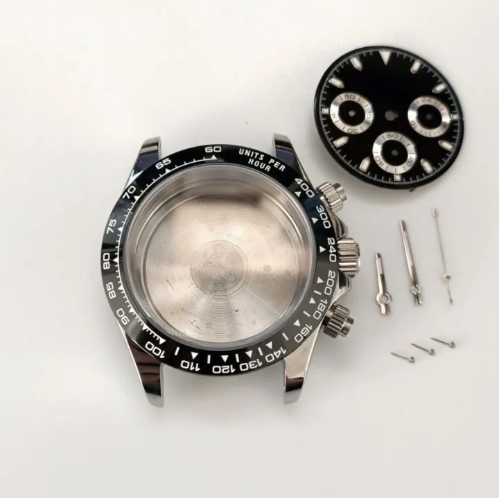 腕時計 クロノグラフ ケース 文字盤 針 セット セラミックベゼル