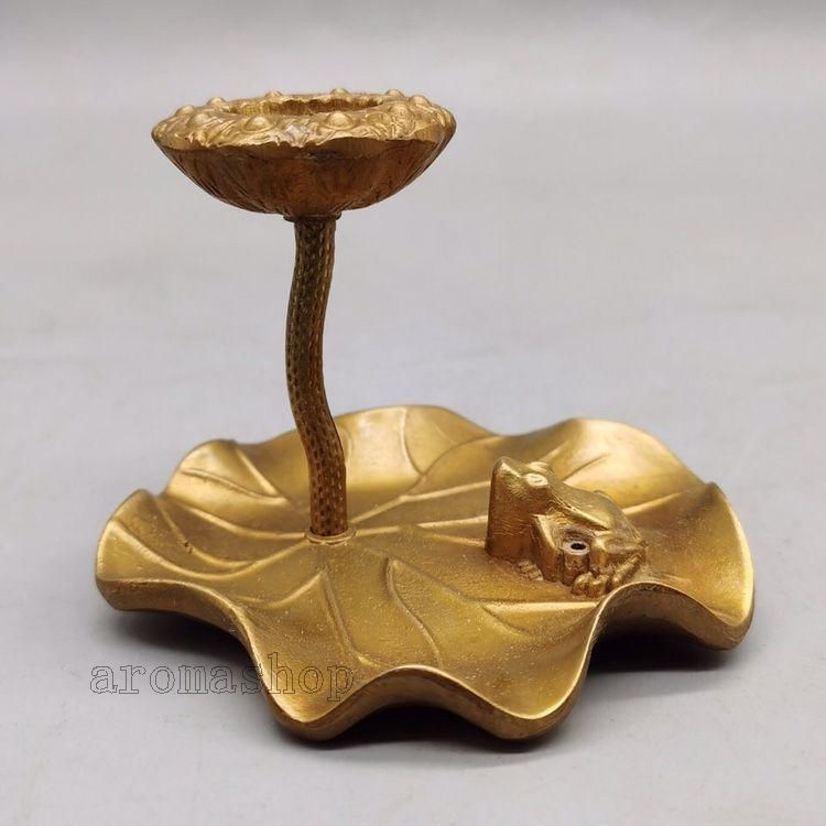 銅器 香炉 蓮華香炉 禅意薫香炉 茶道沈香炉 香道具 装飾品 工芸