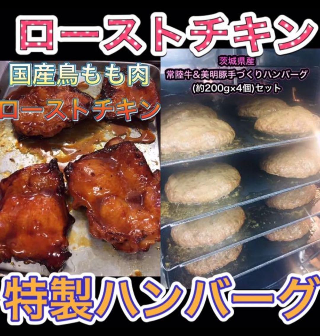 常陸牛&美明豚手づくりハンバーグ(約200g×8個)セット 豊富な品 - 肉類