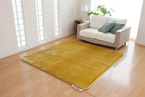 ゼンケン 電磁波99%カット 電気ホットカーペット 2畳 カバー付 ZC-20S イエロー 電力1|3モード 暖房7面切替 こたつ併用 速暖 省電力 ダニ対策機能 180×180cm