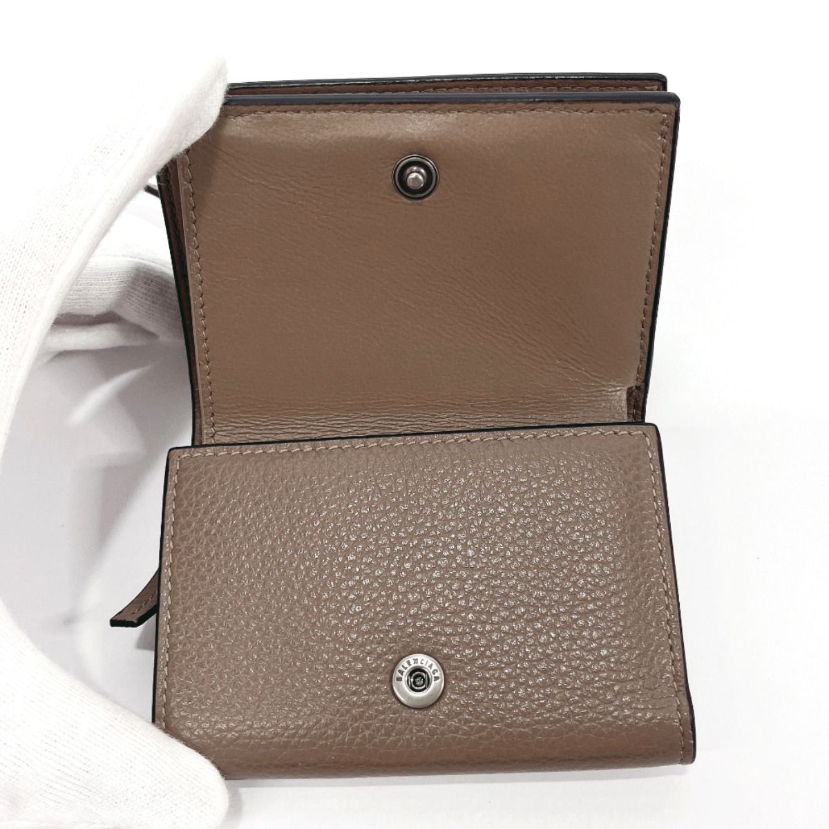 バレンシアガ 三つ折り財布 ネオ クラシック ミニ 640107 ブラウン