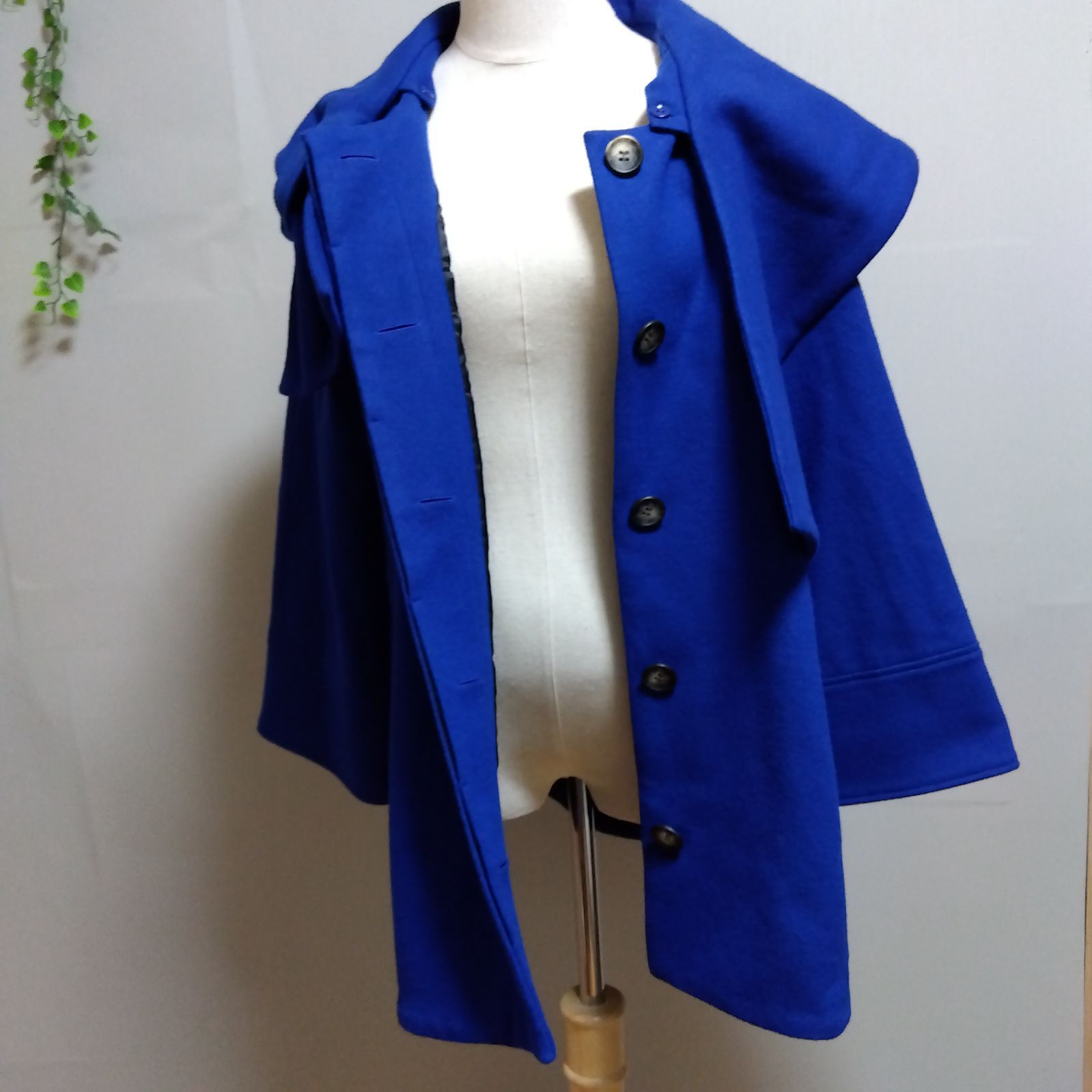 Grandtable グランターブル 2WAY リボンハーフコート ロングブルー