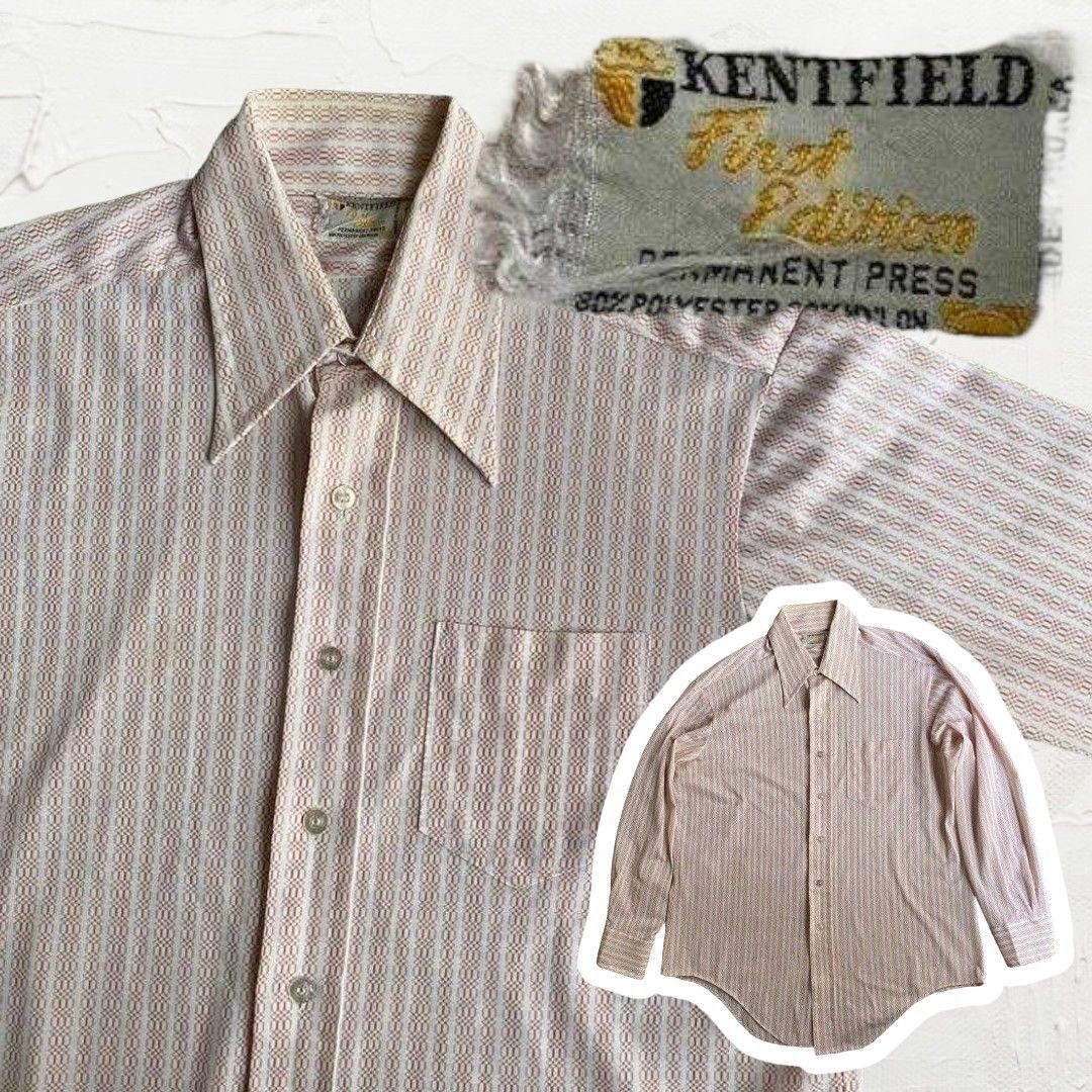 ユーズド ビンテージ 古着 シャツ 古着 KENTFIELD 70s 総柄 チェーン