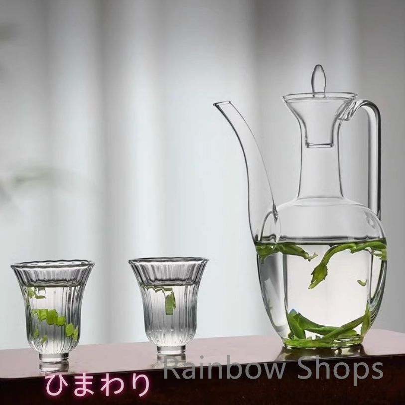 新品未使用】【3点セット】550ml急須+カップ 耐熱グラス 中国茶