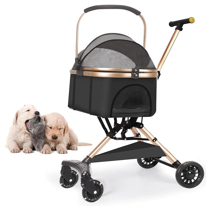 JZOOOZ ペットカート 分離型 犬用ベビーカー サイズ 56x33x92cm 前輪360°回転 キャスター付き 組み立て簡単 軽量 通気 折りたたみ式 取り外し 犬用カート収納簡単 多機能 収納 大容量 高耐荷重 猫 犬用 小型犬 中型犬 外出 0