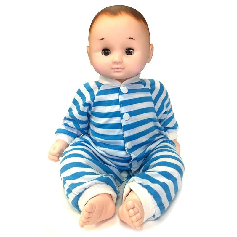 はっぴーわん 赤ちゃん 人形 ベビー のんちゃん 約46cm ブルー 横にすると目が閉じる ぱちぱちタイプ 0