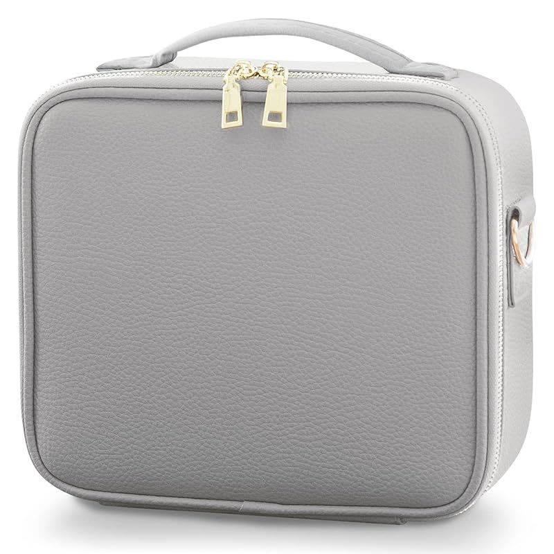 ICHIFUJI メイクボックス 大容量 鏡付き ミラー付き コスメボックス 化粧品 ケース コスメケース 化粧ボックス 化粧箱 (S， グレー) 1