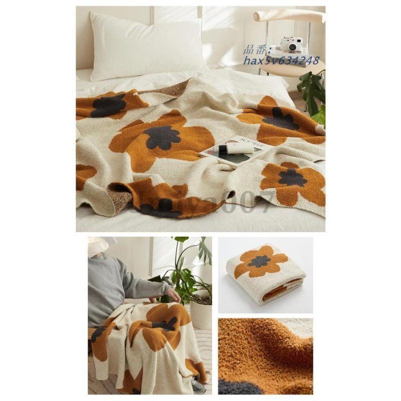 ブランケット タオルケット 毛布 ひざ掛け 膝掛け 肩掛け 北欧 暖かい おしゃれ 洗える 花柄 オールシーズン ふわふわ 上の肌触り 軽量 柔らかい hax5v634248