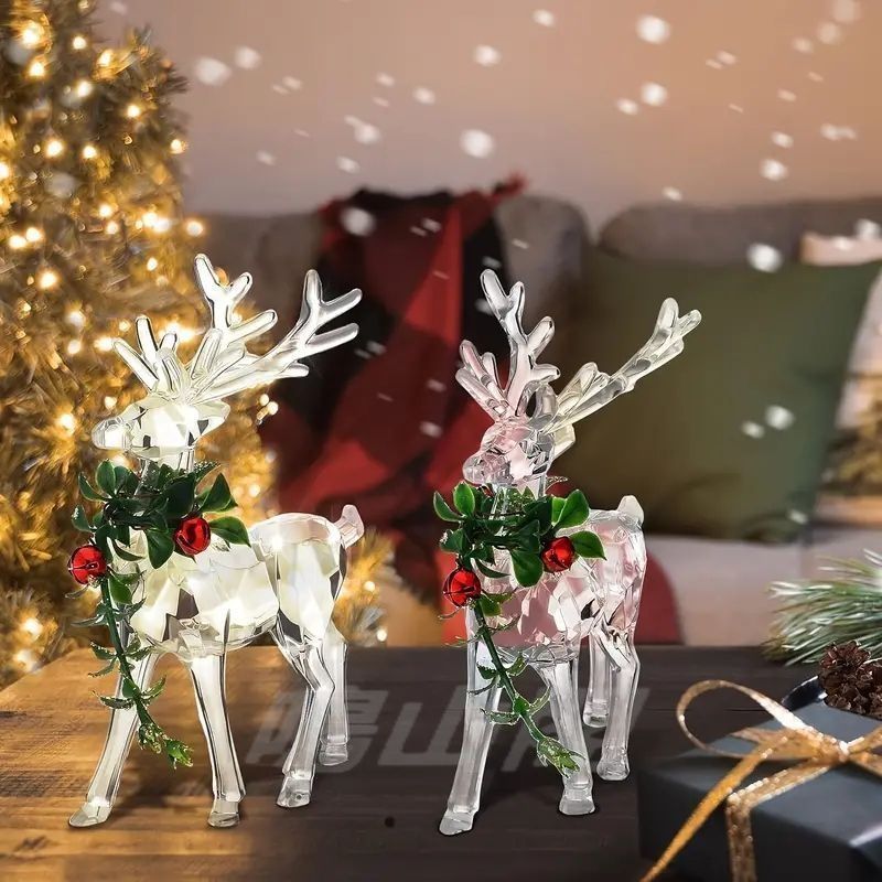 クリスタル風アクリル製トナカイフィギュアアクリルクリスマス