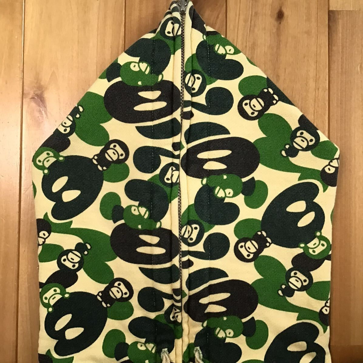 Milo camo Green フルジップ パーカー Sサイズ a bathing ape BAPE  