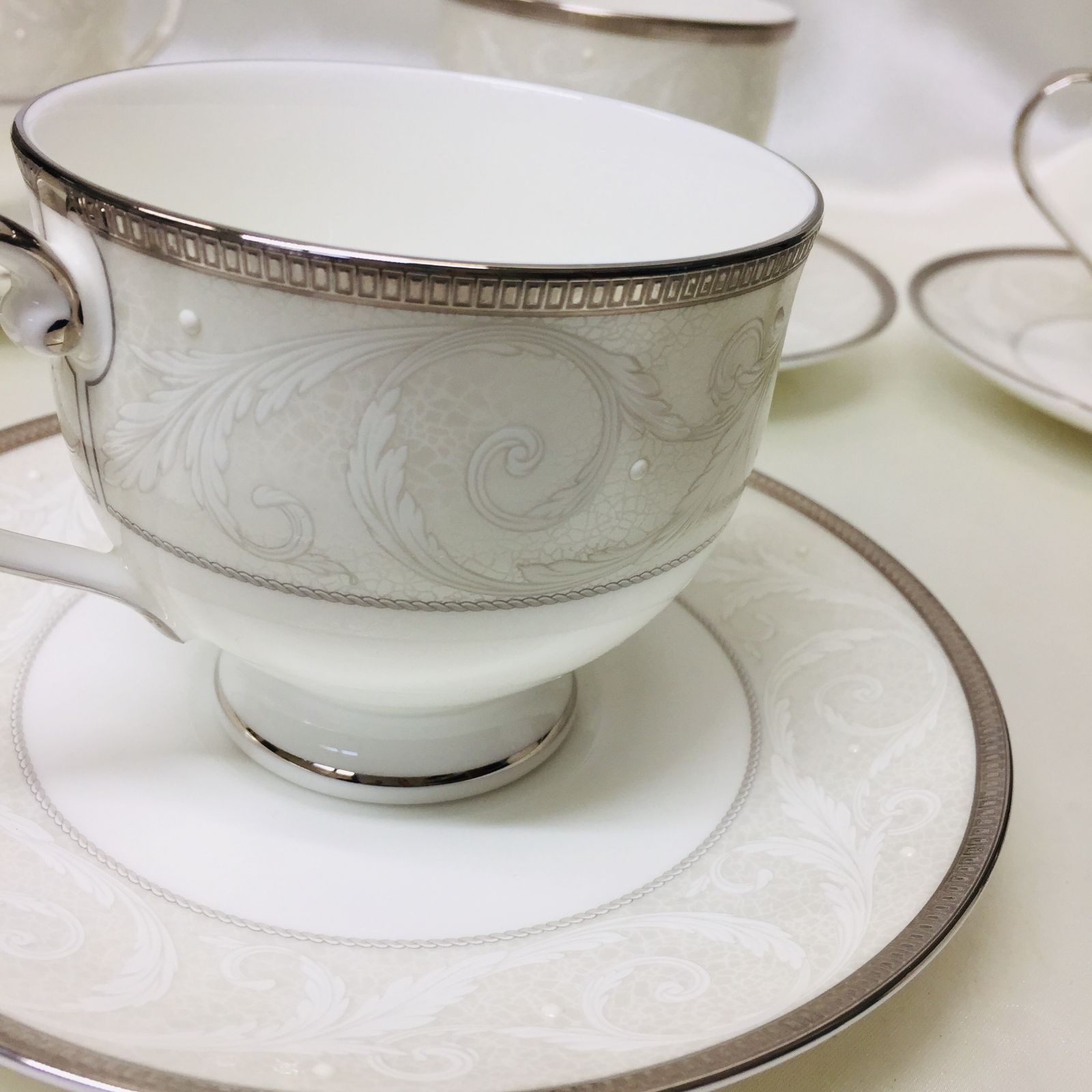  S ナルミ ボーンチャイナ プラチナム カップ ソーサー 6客セット 食器 ティーセット カップ ソーサー コーヒー ティーカップ