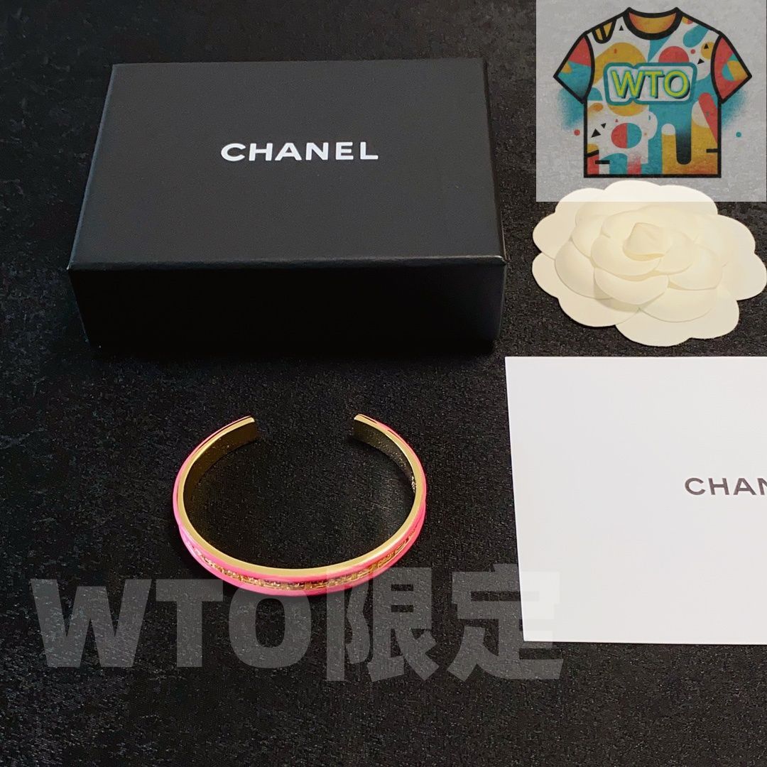 CHANEL バングル 黒 ダブルCロゴ チェーンデザイン CHANEL バングル 黒 ダブルCロゴ チェーンデザイン CHANEL