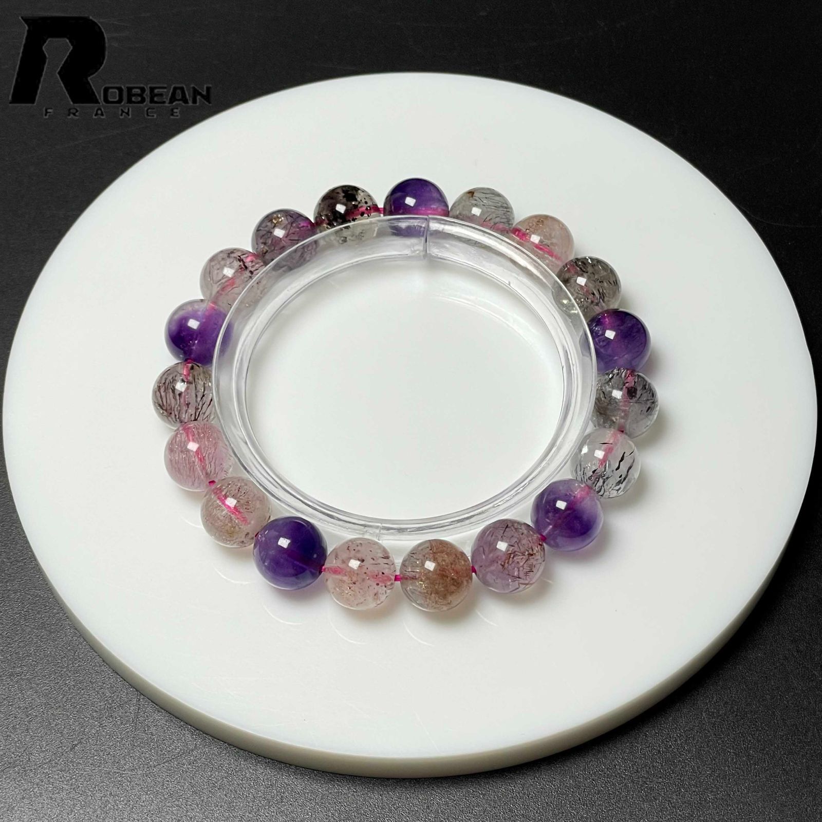 ROBEAN 天然石 ブレスレット 約18cm 箱　袋付　アクセサリー　カラフル ROBEAN 天然石 ブレスレット 約18cm 箱 袋付 アクセサリー カラフル