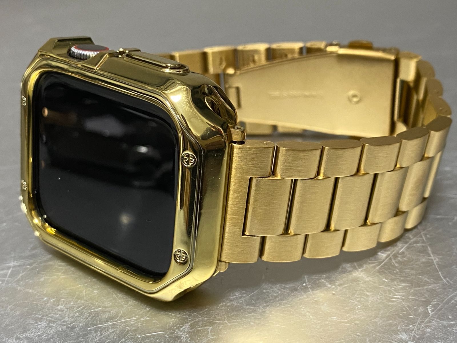 ゴールド　高級ステンレスベルト　アップルウォッチ メンズ レディース ultra ultra2 38mm 40mm 41mm 42mm 44mm 45mm 49mm カバー ケース Apple Watch バンド