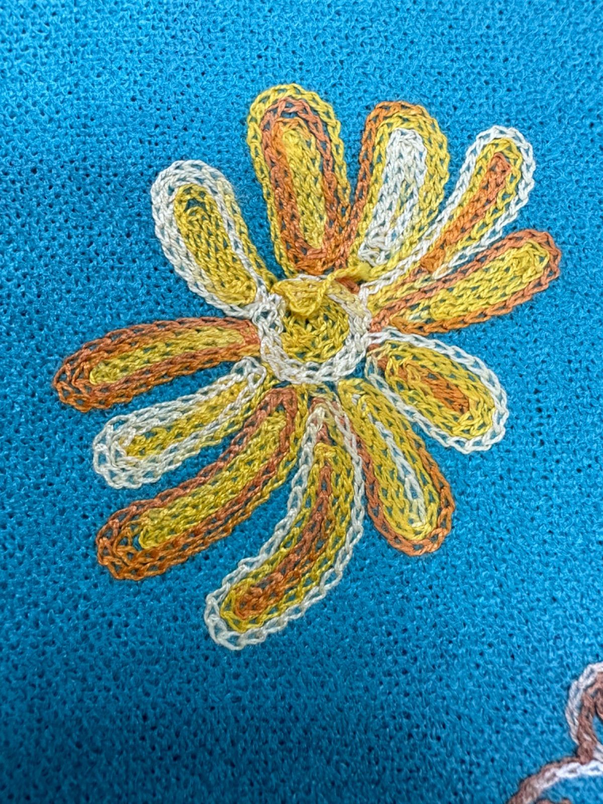 ターラブランカ 刺繍 ストール ロイヤルブルー マフラー