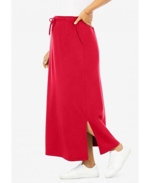 ウーマン ウィズイン レディース スカート ボトムス Women s Within Sport Knit Side-Slit Skirt Vivid red SIROKUMA-CORPORATION_COM