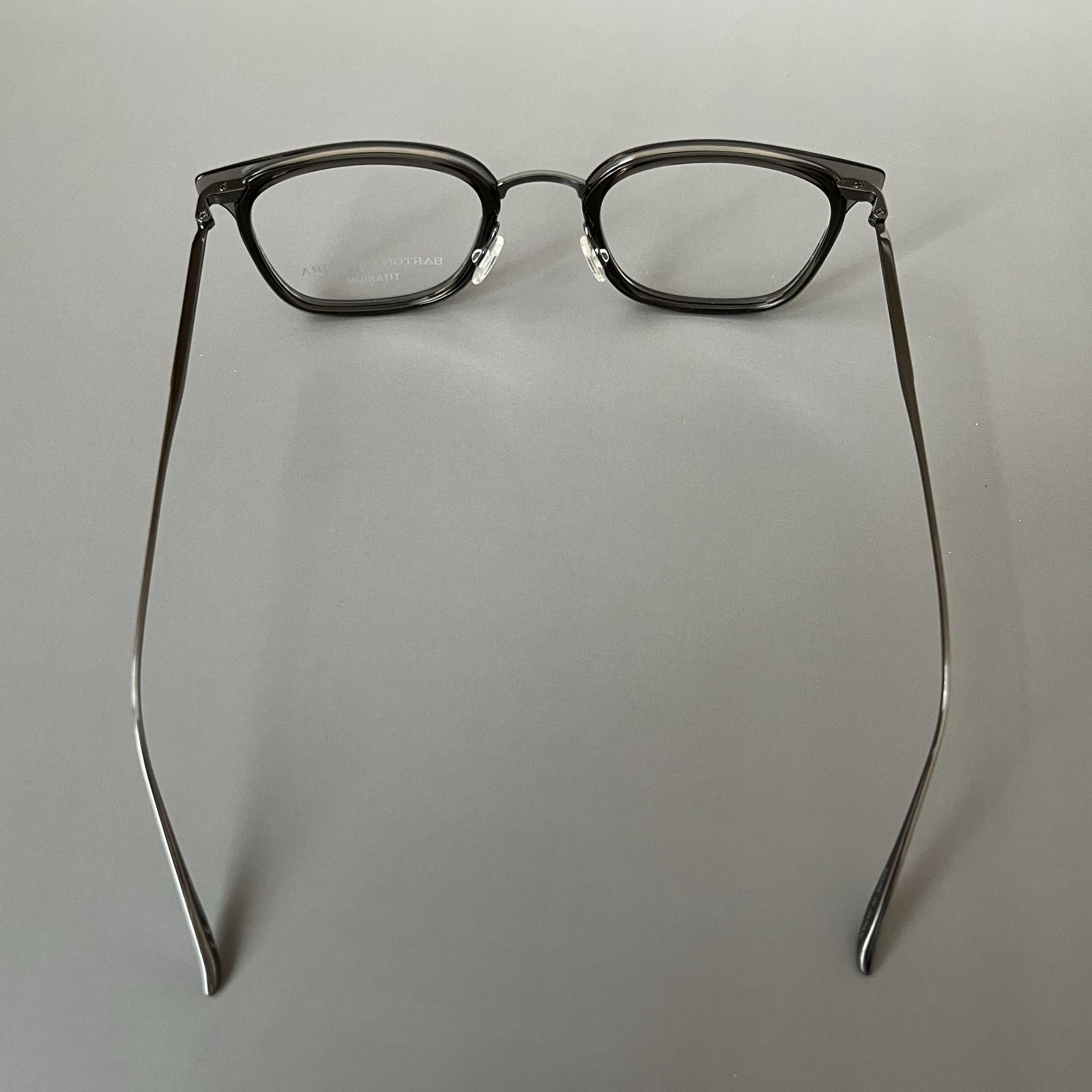 日米首脳メガネ バートンペレイラ ウェリントン ブラック シルバー 日本製 チタン サングラス/メガネ