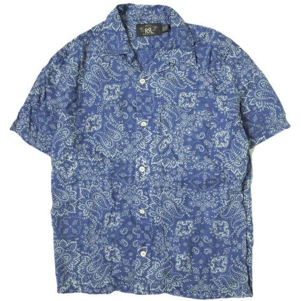 初期【RRL】ペイズリー柄　インディゴバンダナ RRL Craftsman Indigo Bandana ダブルアールエル インディゴ