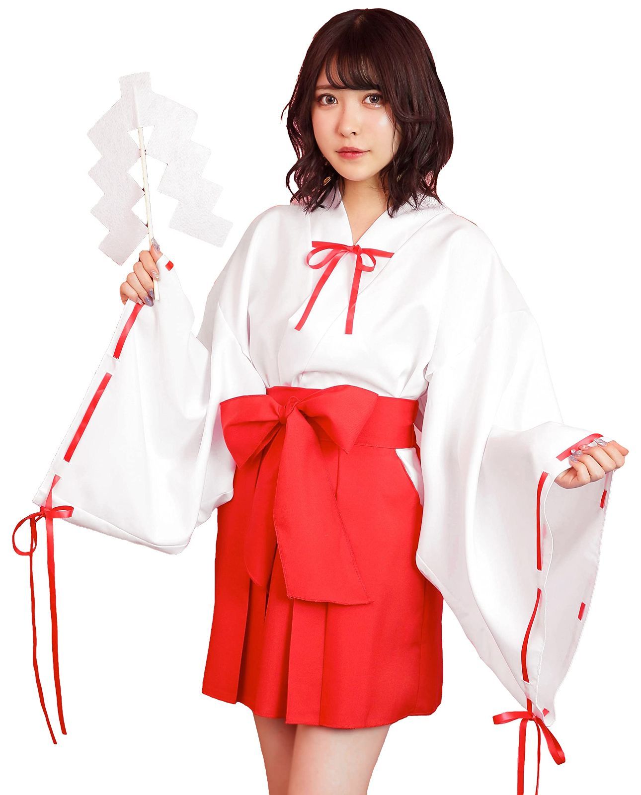 クリアストーン(Clearstone) トキメキグラフィティ コスプレ ハロウィン ミニリボン巫女 レディース M レッド