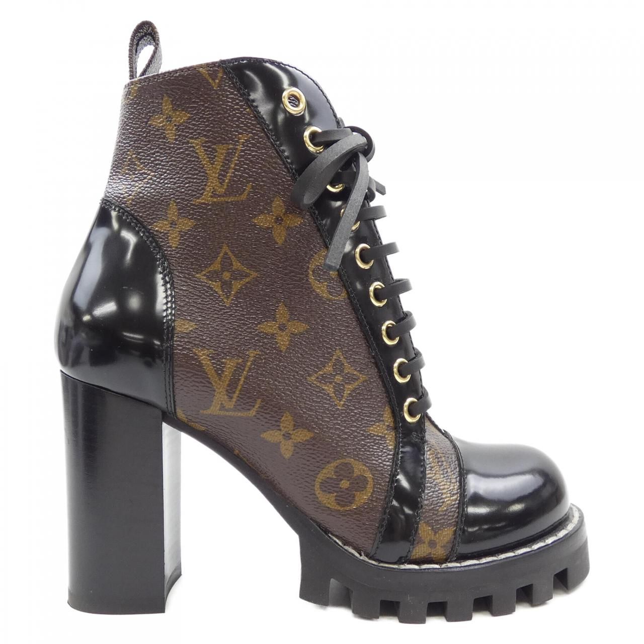 Louis Vuitton ハイヒールブーティ 黒/茶色 Louis Vuitton ハイヒールブーティ 黒/茶色