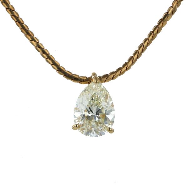 K18YG イエローゴールド ネックレス ダイヤモンド 1.118ct ペア 