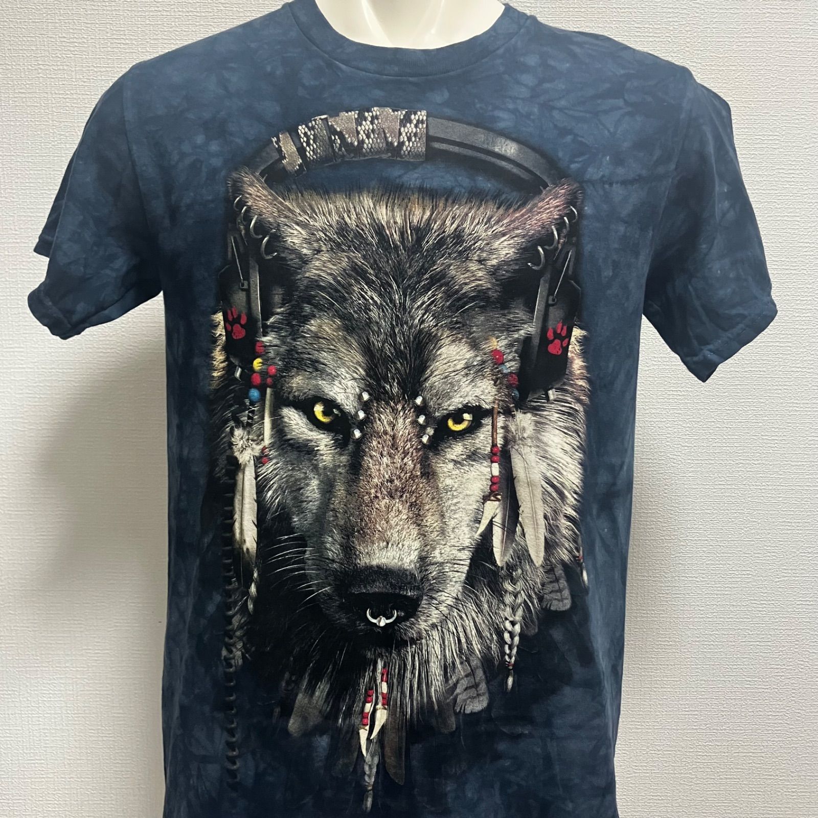 極美品【THE MOUNTAIN】ウルフTシャツ Sサイズ USA製 狼 オオカミ 