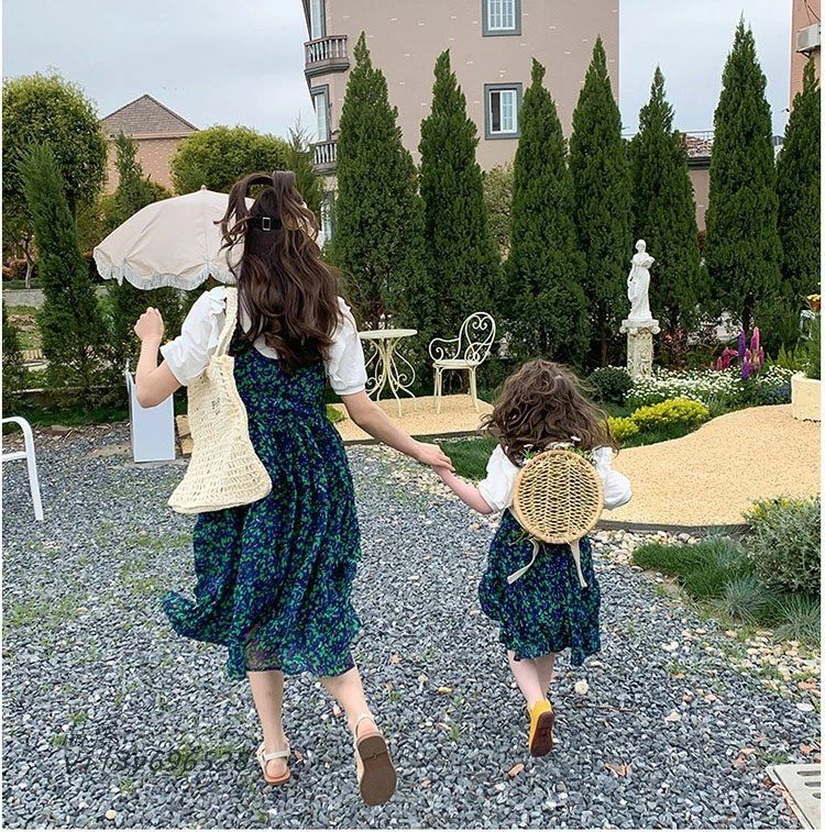 花柄親子ワンピースセット 親子ペア ワンピース 親子 ペアルック 花柄 ワンピース ママと娘