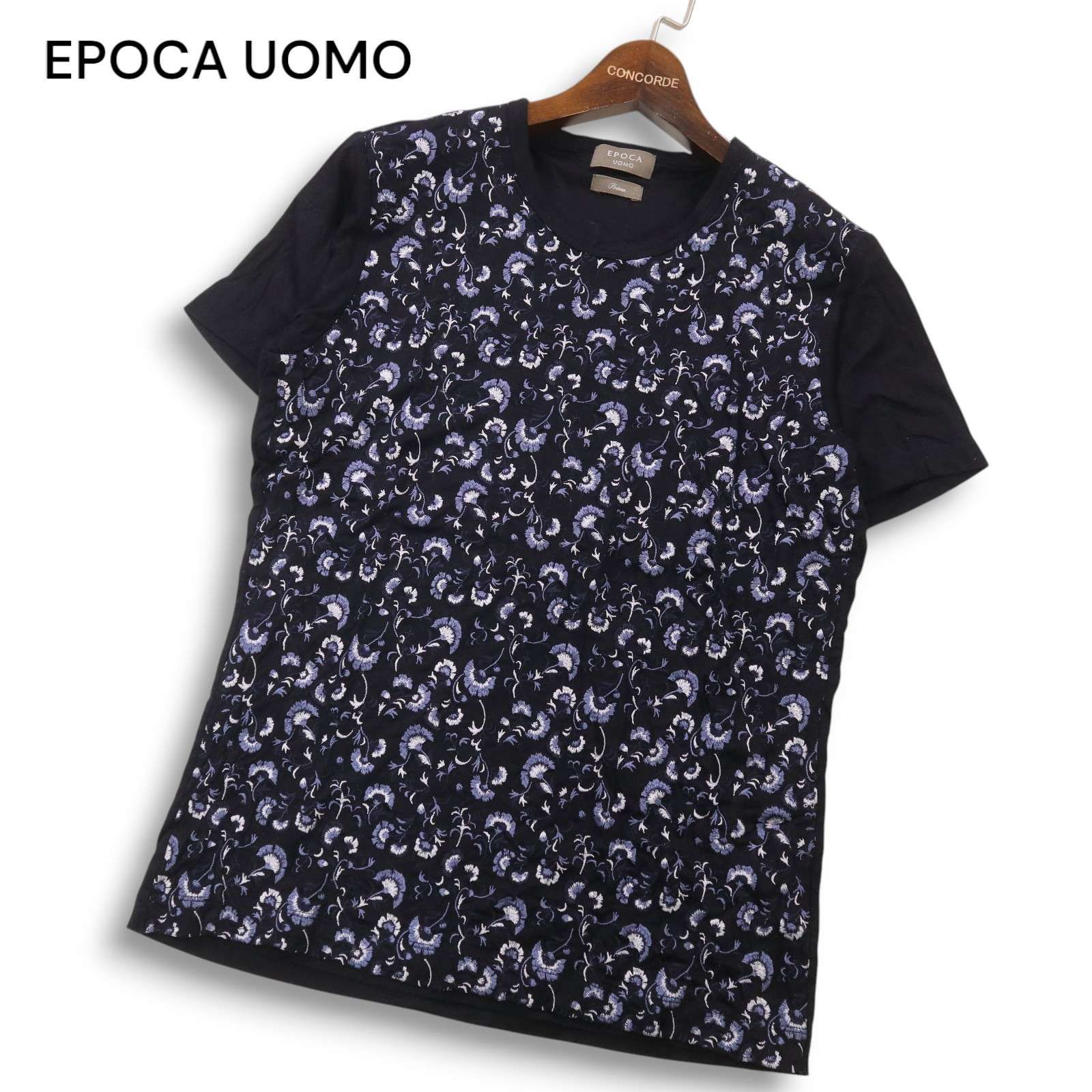 【近年／未使用級】EPOCA UOMO エポカウォモ 花柄 ストライプ Tシャツ EPOCA UOMO エポカ ウォモ Tシャツ 46サイズ 花柄 刺繍 - メルカリ