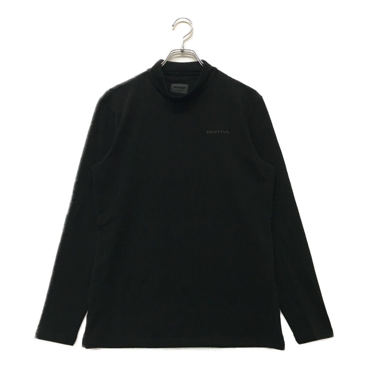 Happy♡！BRIEFING ブラック 裏起毛長袖シャツ M ブリーフィング ゴルフウェア 長袖トレーナー 秋 冬 BRG233M55 MS WARM