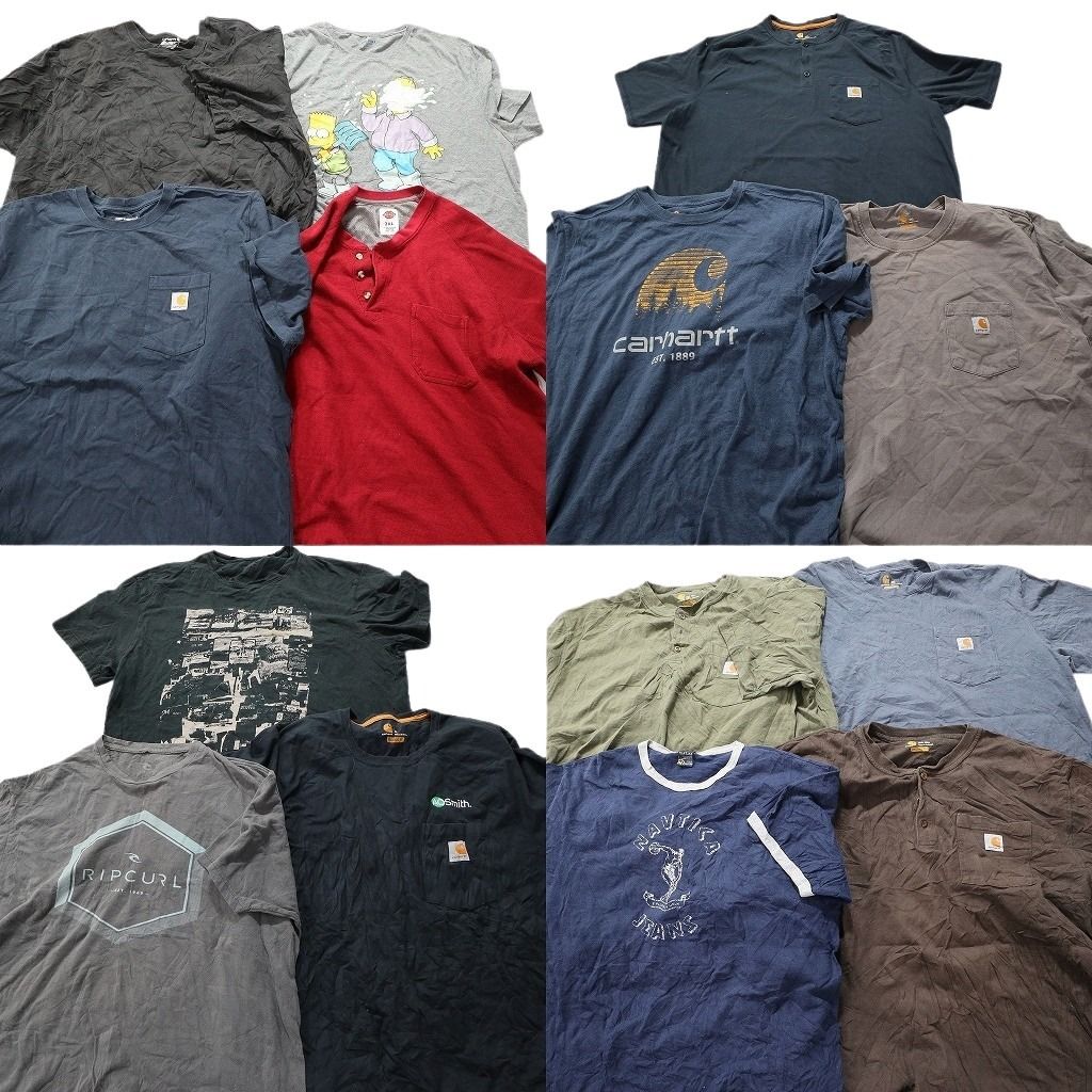 古着卸 ブランドMIX 半袖Tシャツ 14枚セット メンズ XL |2XL ネイビー ディッキーズ 古着 NA0105