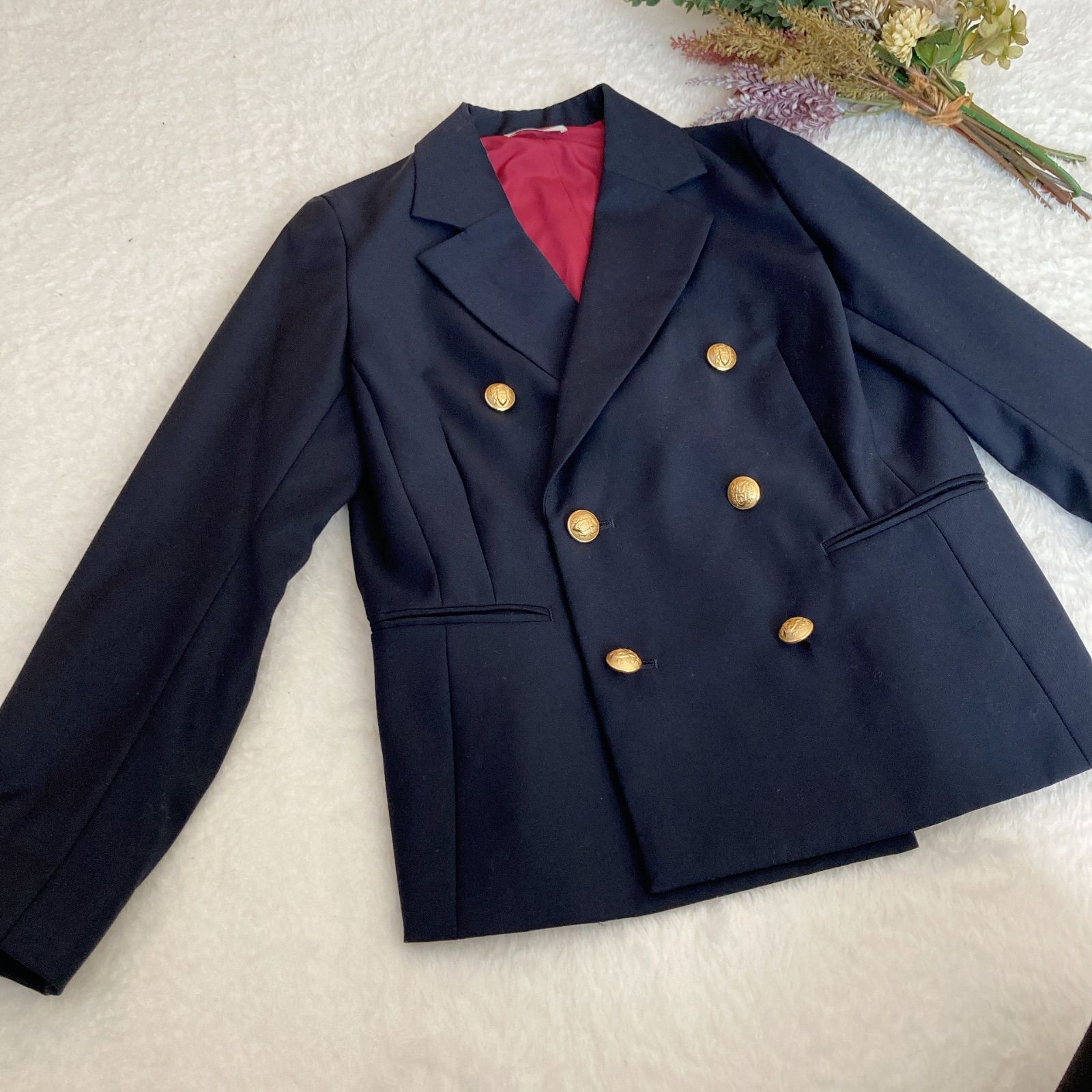 新品未使用　エマテイラー　紺ジャケット　36 極美品】Emma Taylor エマテイラー 紺ブレ ジャケ ット ダブル