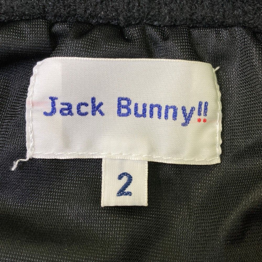 サイズ：2 JACK BUNNY ジャックバニー 2023年モデル 裏地付 ニットセーター ロゴ  ブラック系 [240101441656] ゴルフウェア レディース ストスト サイズ：2 JACK BUNNY ジャックバニー 2023年モデル 裏地付