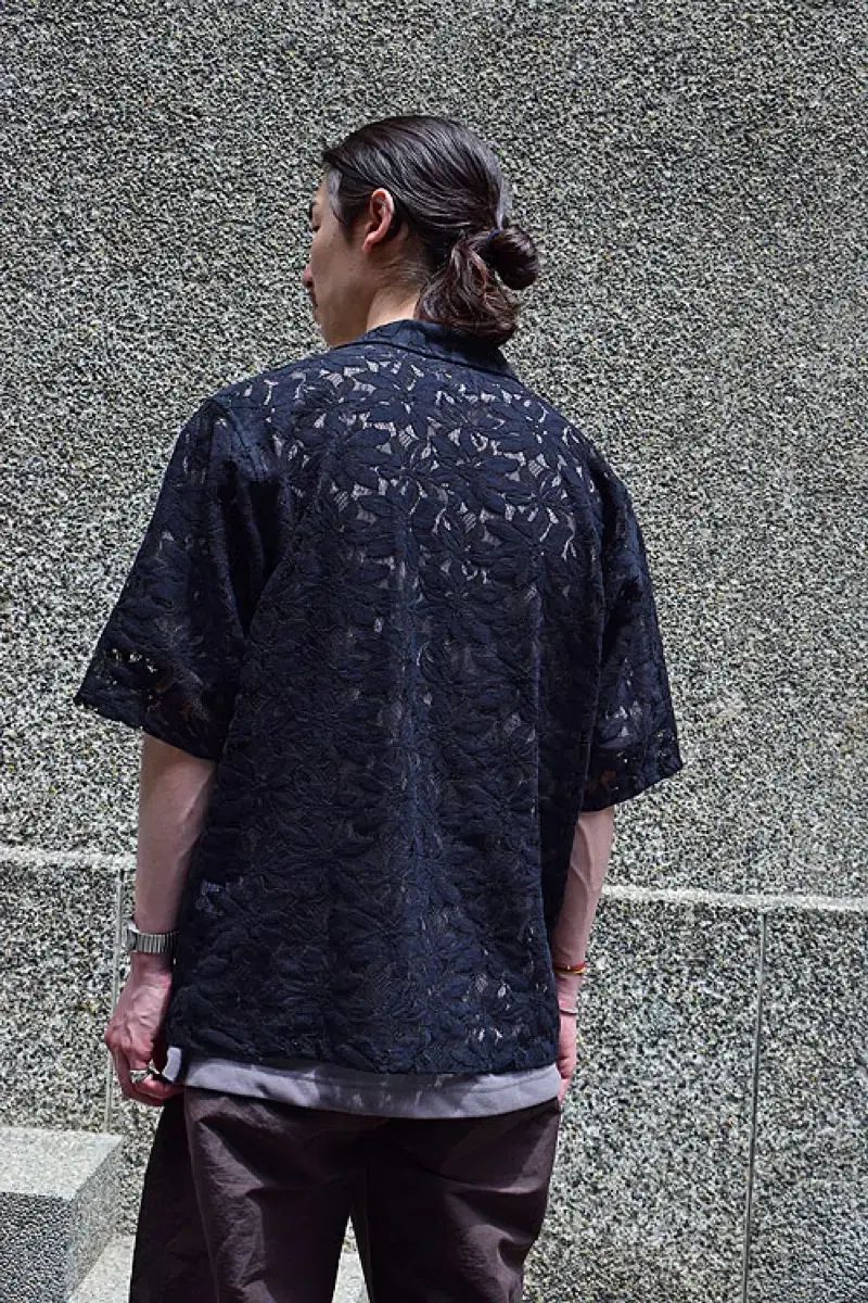 L ニードル カバナ シャツ 黒