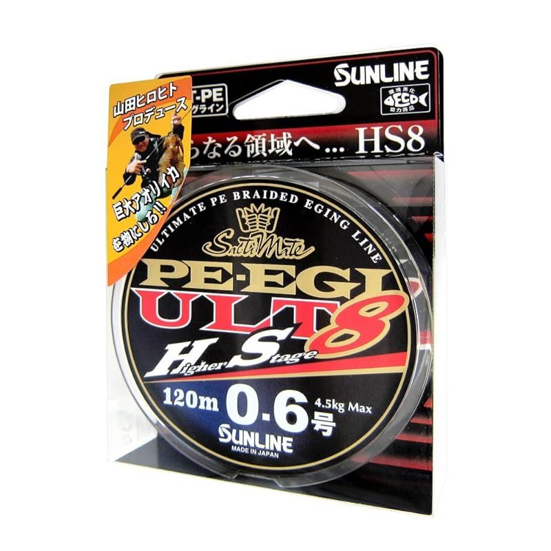 サンライン SUNLINE PEライン ソルティメイト PEエギ ULT HS8 120m 0.6号 4.5kg 8本 ホワイト ピンク ライトグリーン 0