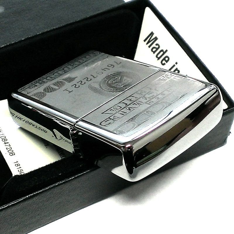 ZIPPO ライター ブラックアイス 100ドル 両面レーザー彫刻 100