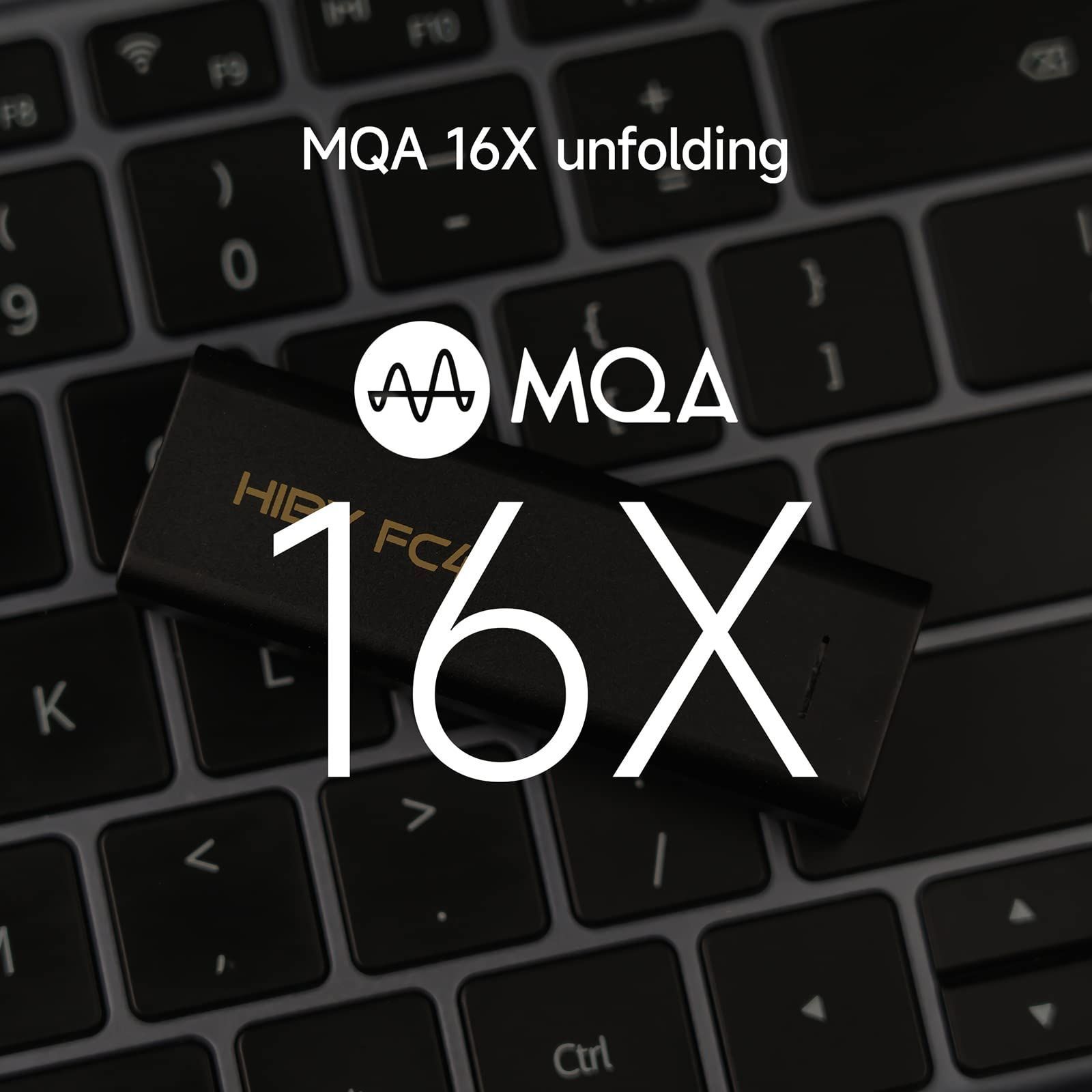 HiBy FC4 ポータブルヘッドホン amp dac mqa ドングル USB dac 高駆動力 MQA 16X PCM 768kHz DSD 256 ネイティブ Android iOS Mac Windows用 ブルー