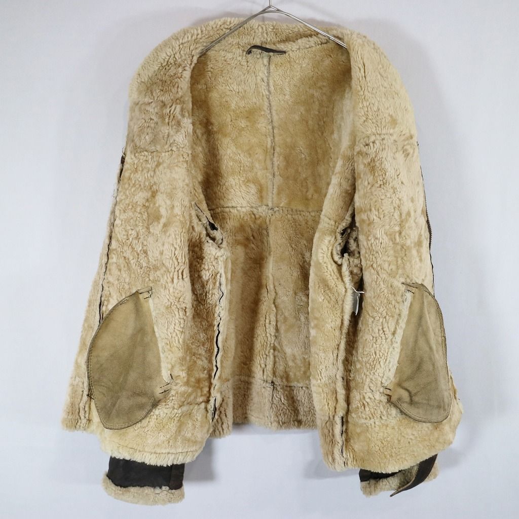 UNKNOWN ムートンジャケット 防寒 防風 ヨーロッパ古着 チン